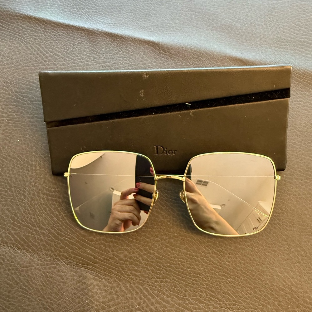 Dior Reflective Gold Frame Sunglasses